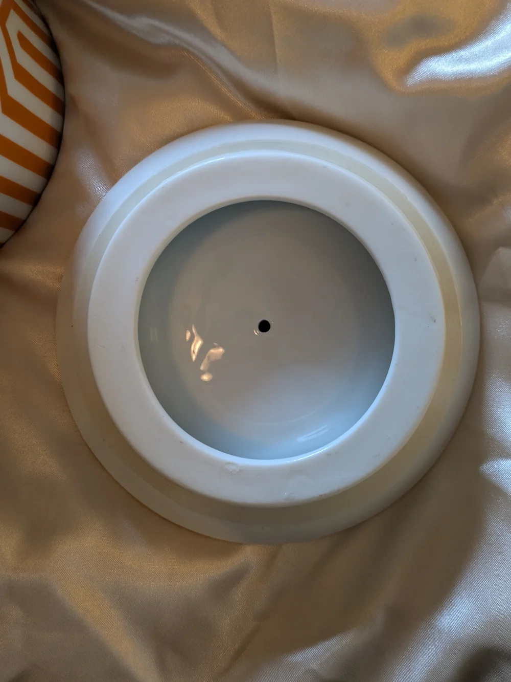 Jonathan Adler Orange, White & Yellow Geometric Ceramic canister with lid
